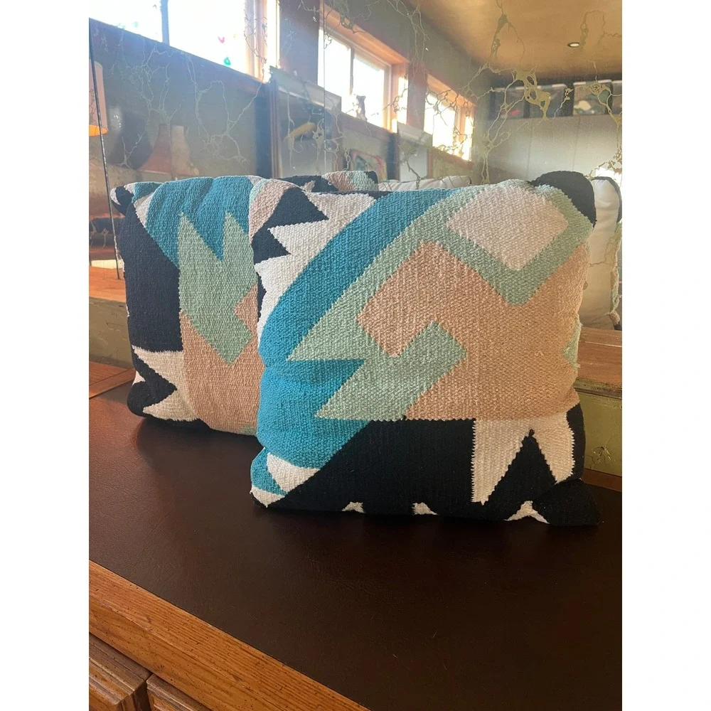 Colorful Geometric Kilim Pillows Urban Outfitters Desert Modern Set‎ 2 Boho
